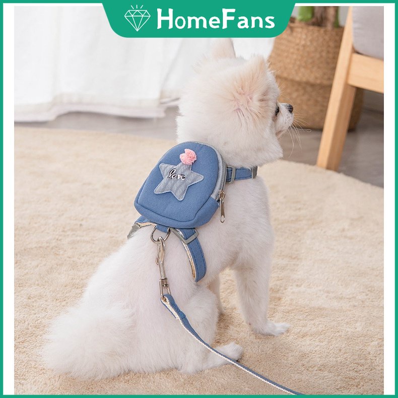 [HF] Dây Dắt Thú Cưng Đi Dạo Kèm Dây Dắt Màu Xanh Dương / Hồng / Xám / Vàng