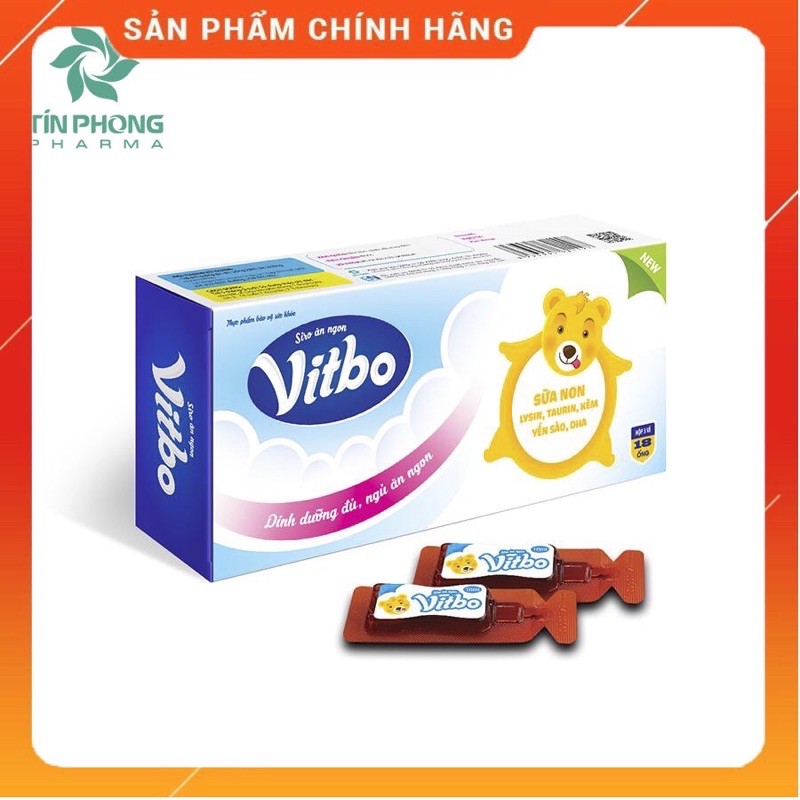 Siro ăn ngon vitbo giúp tăng khả năng hấp thu, giúp trẻ ăn ngon , ngủ tốt - hộp 18 ống