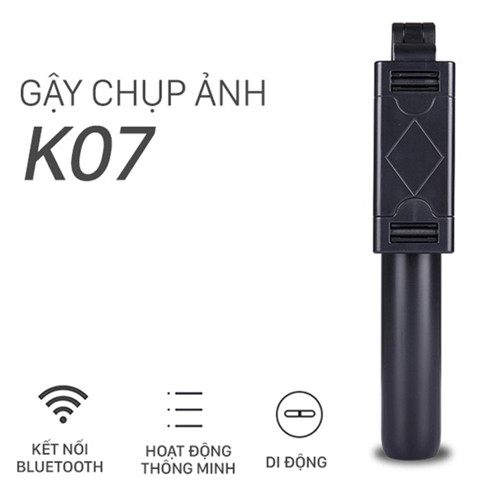 Gậy chụp ảnh Selfie tự sướng kiêm giá đỡ Tripod 3 chân K07 kết nối Bluetooth từ xa cho điện thoại  iPhone IOS Android | BigBuy360 - bigbuy360.vn