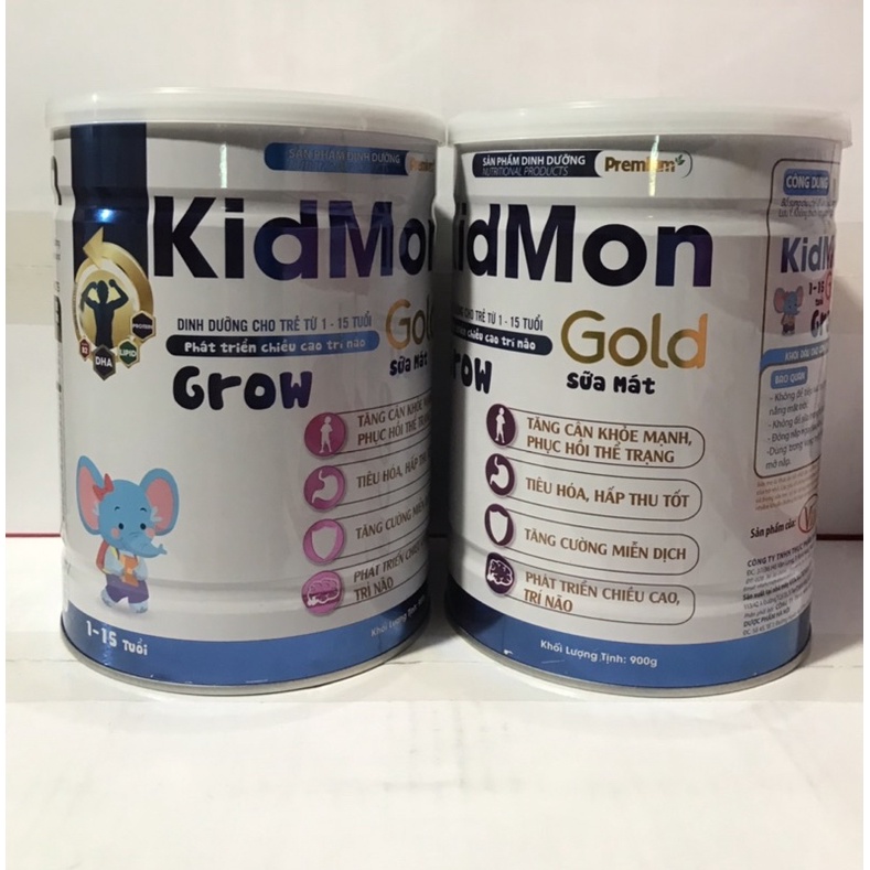 Sữa bột Kidmon Grow 900g - Sữa tăng chiều cao trí não dành cho trẻ từ 1-15 tuổi