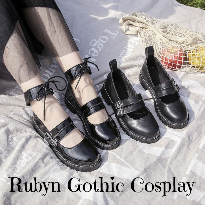 [Sẵn + nên lùi 1 size ]  Giày búp bê lolita Mary Janes 2 quai ( BÓNG và NHÁM ) Size từ 35 - 40.