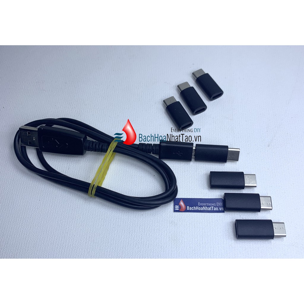 Đầu chuyển cáp sạc micro USB Sang type C – jack chuyển type C