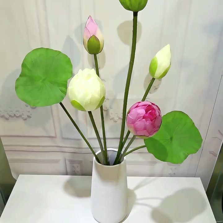 Hoa sen Bách Diệp Quan Âm, hoa giả để bàn, bông sen lụa trang trí bàn thờ - Hana Flower | BigBuy360 - bigbuy360.vn