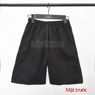 Quần short kaki nam unisex phối zip V