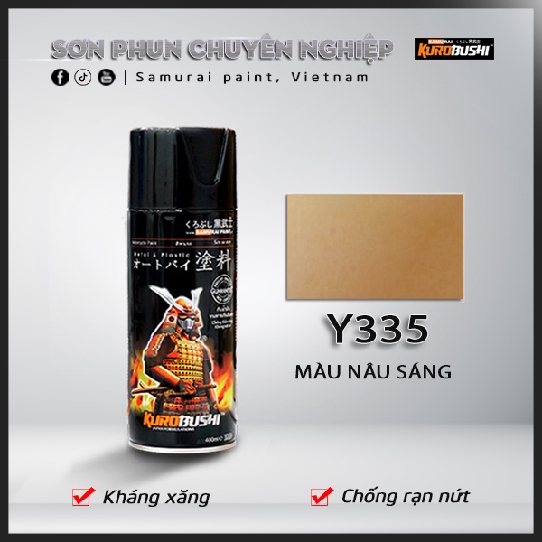 Sơn Xịt Samurai Màu Nâu Sáng - Mã Y335*
