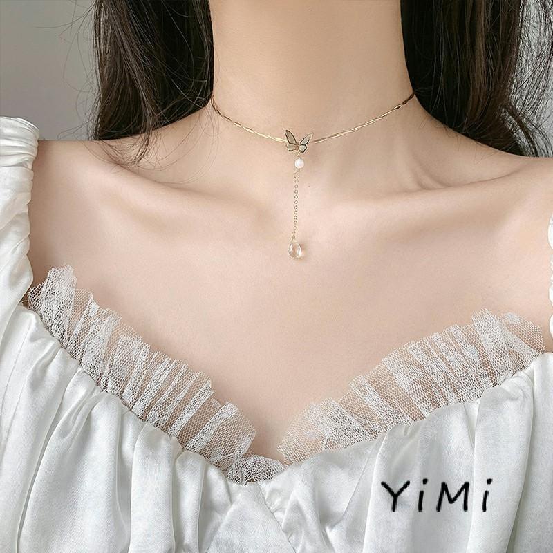 Vòng cổ Mặt Hình Bướm Phong Cách Hàn Quốc
