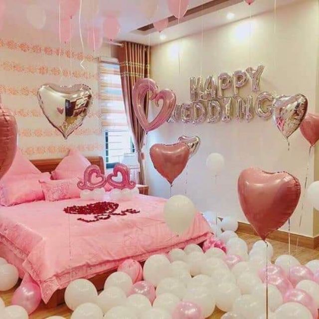 Sét trang trí phòng cưới tone màu hồng