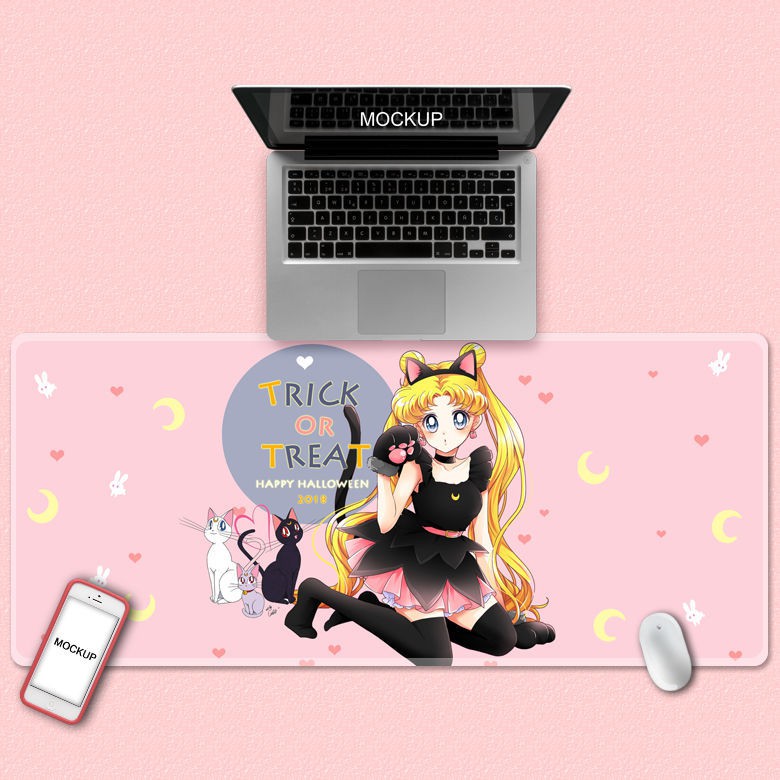 Tấm lót chuột và bàn phím máy tính in hình anime Sakura dễ thương