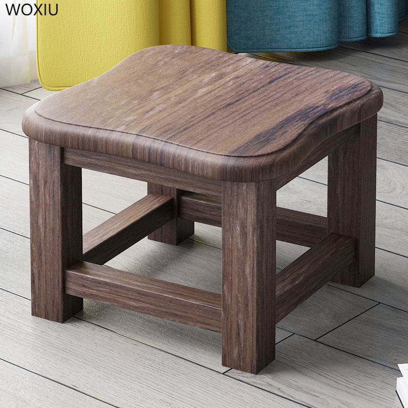 Woxiu Ghế Đẩu Thấp Bằng Gỗ Thay Giày Thay Đổi Thời Trang Đơn Giản Tiết Kiệm Không Gian Cho Phòng Khách Phòng Ngủ