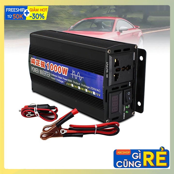 Bộ đổi nguồn điện Sine Chuẩn 1000W 24V Lên 220V