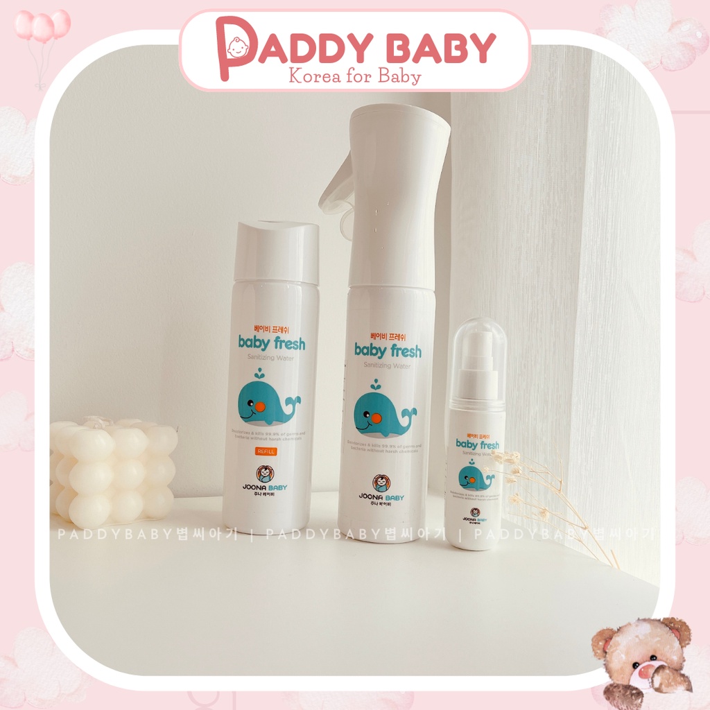 Xịt diệt khuẩn, khử mùi cho đồ chơi, bình sữa, núm ti giả Joona Baby Fresh an toàn cho bé [Made In Korea]
