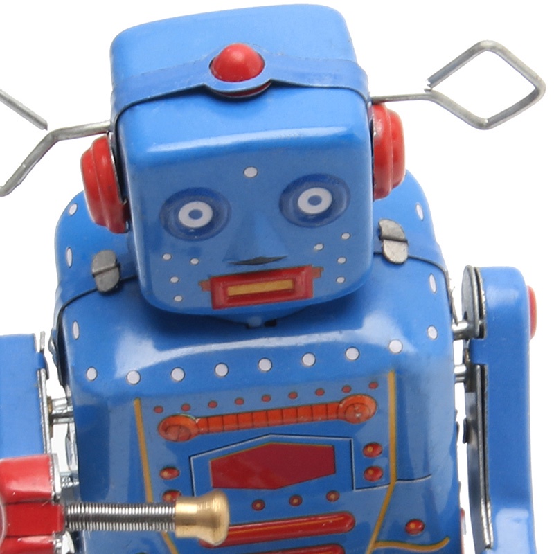 Robot Lên Dây Cót Đồ Chơi Bằng Kim Loại Phong Cách Retro
