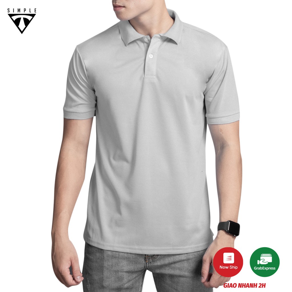 Áo Polo Nam cổ bẻ TSIMPLE cổ trụ tay lỡ vải thun cá sấu Cotton thời trang, chuẩn form, sang trọng lịch lãm màu Xám chì