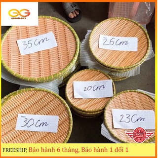 [HÀNG DÀY] Đĩa phíp giả mây tre đan, nhựa cao cấp giả mây mẹt tre tròn cao cấp đủ size có chân đế để hoa quả bún mẹt