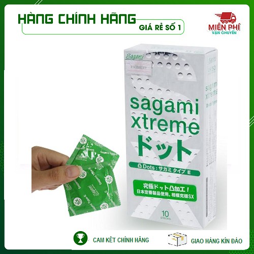 [CHÍNH HÃNG 100%] COMBO 2 Hộp Bao Cao Su Sagami Extreme White Gân Gai (Hộp 10c), Có Gai thêm Gân, lại siêu mềm mỏng,