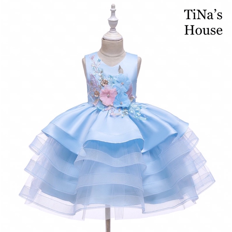 Đầm Công Chúa Cao Cấp TiNa’s House: Chân Váy Nhiều Tầng Đính Hoa Siêu Đẹp Cho Bé!
