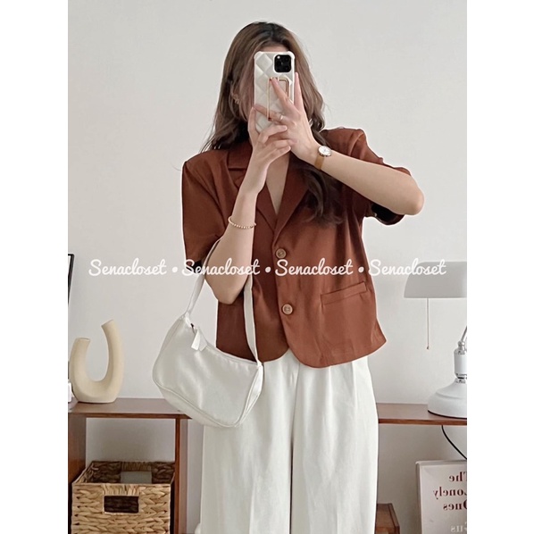 Áo Vest / Blazer ngắn cộc tay có độn vai xịn