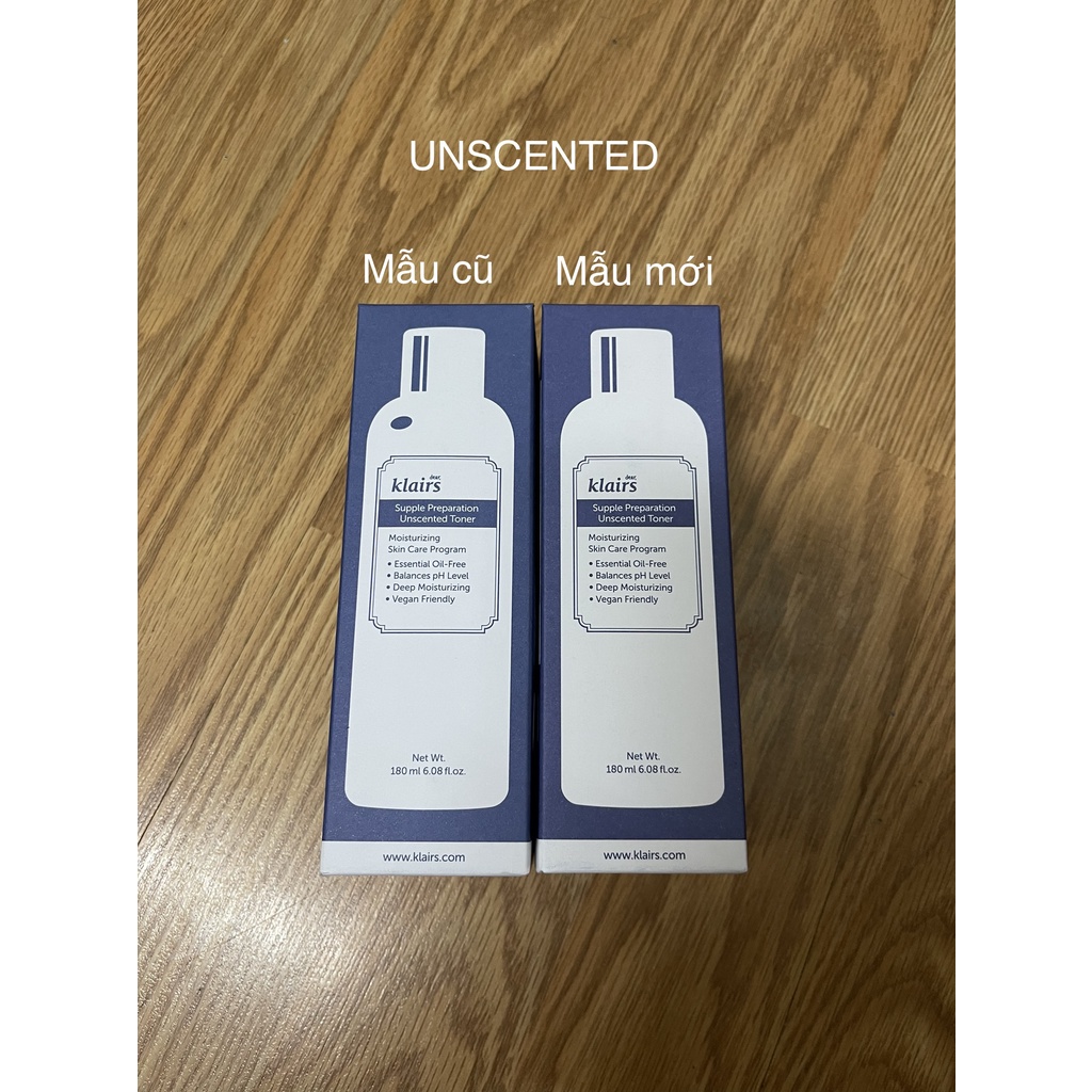 COMBO Nước Hoa Hồng Klairs Unscented 180ml + Kem Dưỡng Klairs Midnight Blue Calming 60ml