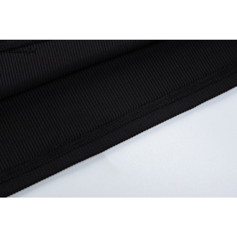 Bộ Áo Quần Hở Vai Eo Thấp Màu Đen Trơn Thời Trang 2022 Quyến Rũ Cho Nữ