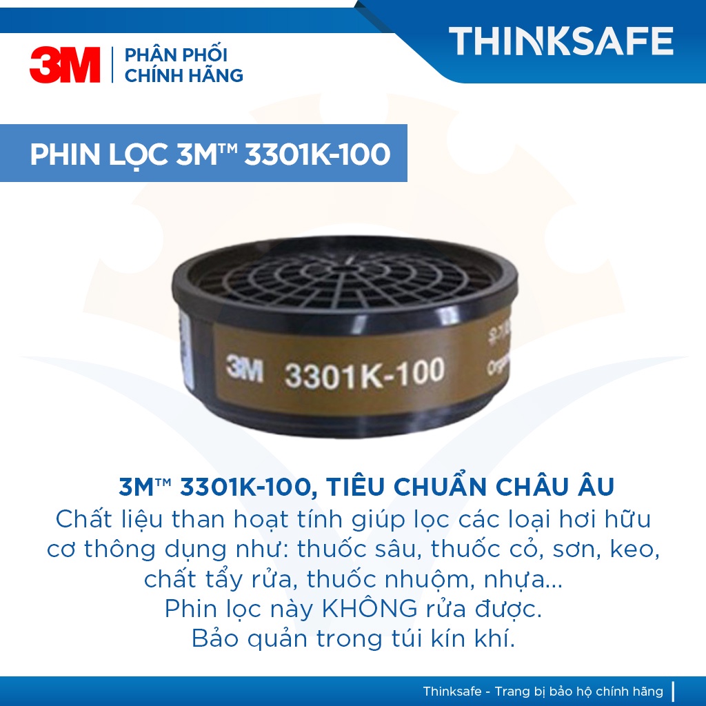 Mặt nạ phòng độc 3M 3200 - 3301K chống độc, lọc hơi hữu cơ, khói hàn, bụi mịn, phun thuốc sâu Mặt nạ 3m chính hãng