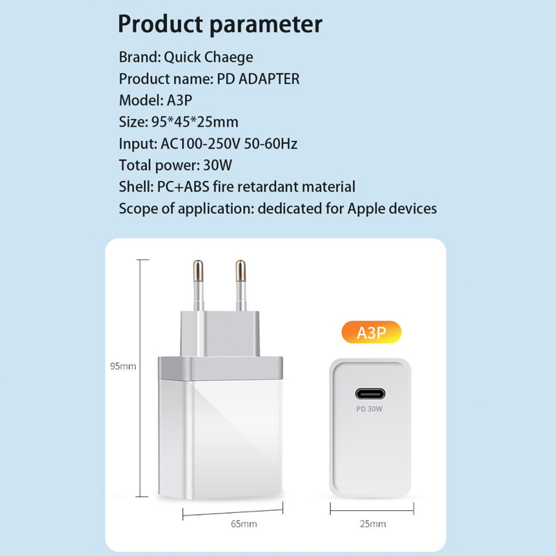 Bộ Sạc Nhanh Loại C Cho Iphone Ipad Pd 30w 20w