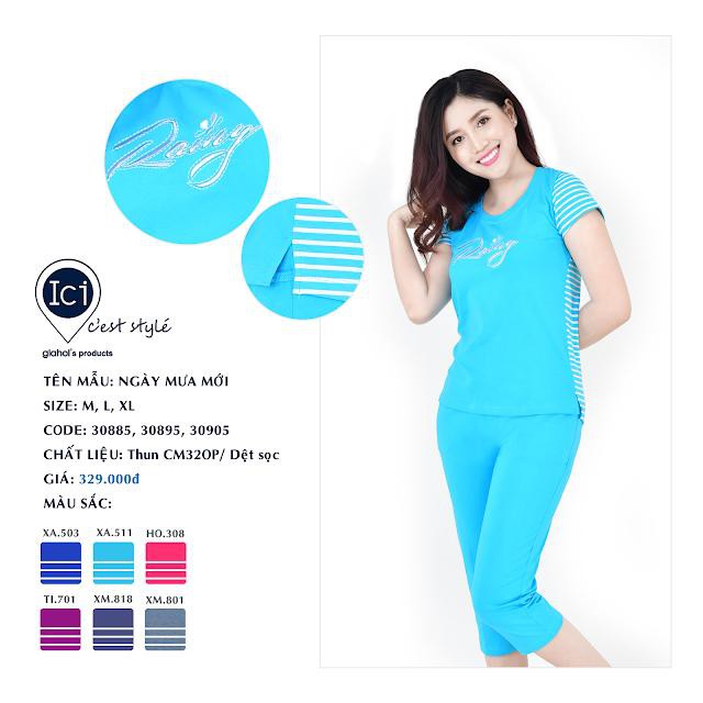 Bộ mặc nhà quần lửng Gia Hồi đủ màu đủ size
