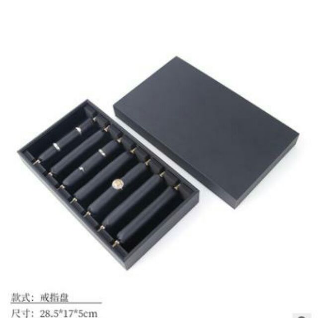 Hộp Đựng Nhẫn Chất Liệu Da PU Đen Cao Cấp Có Nắp Chín Hãng - KHĐQ