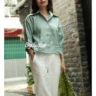 Áo sơ mi oversize chất liệu Linen