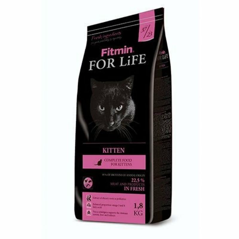 Thức ăn cho mèo con Fitmin Cat For life Kitten 1,8kg. tặng 1 hộp pate hello cat trị giá 30.000vnd