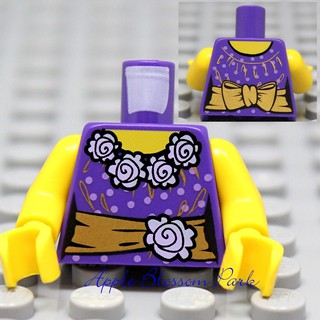 [1 Cái] LEGO Torso / Thân Trên Nhân Vật Nữ Mặc Áo Choàng Tím Đậm Thắt Khăn Eo ID 6024067 76382