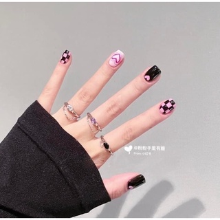 Nailbox móng up thiết kế theo số đo đen hồng blink - blackpink