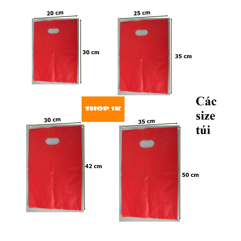 sản phẩm 1k -1 túi nilon Đỏ gói hàng đẹp (bóng dai)- 1 nghìn