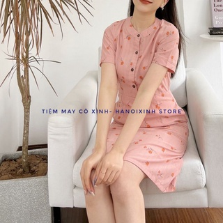 váy cổ tàu đũi mát hàng may đo