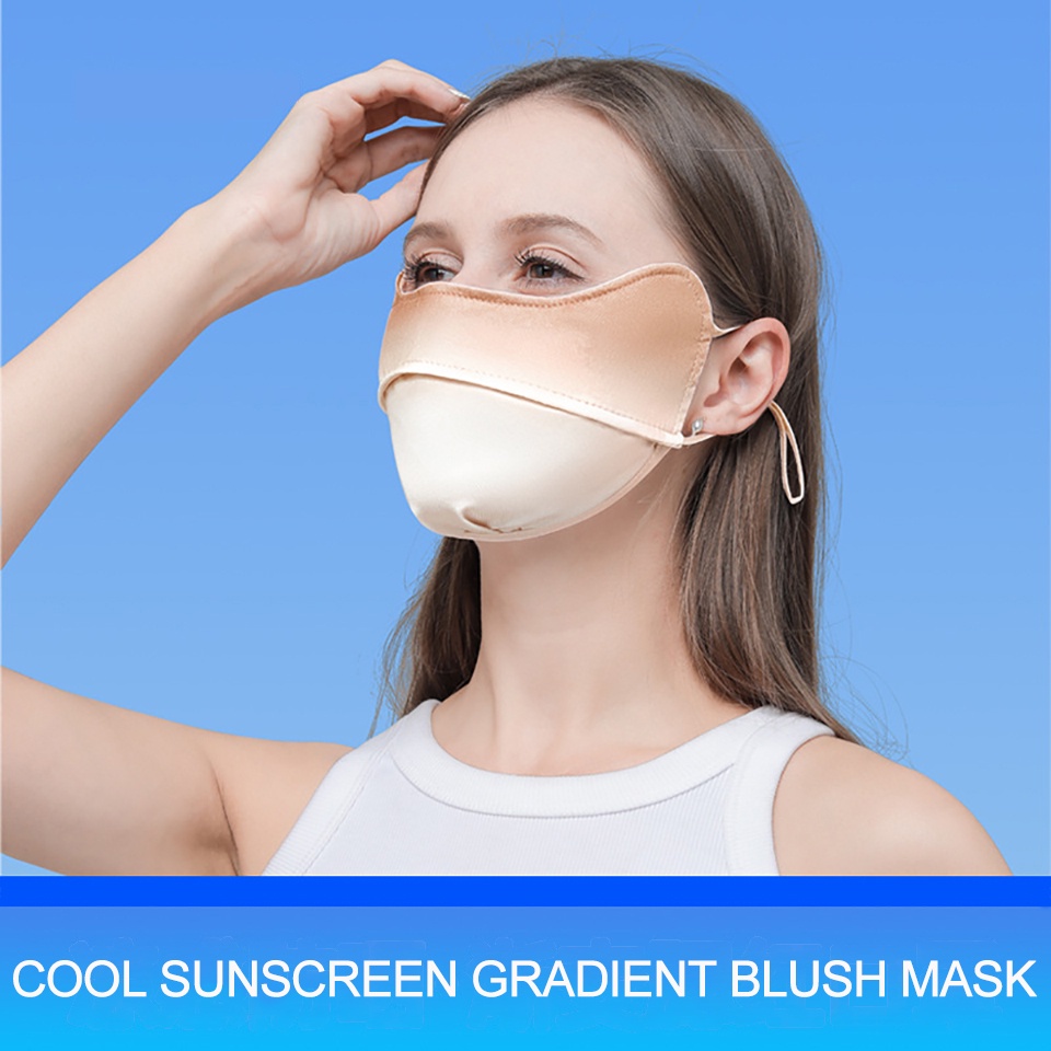 GTUBIKE Khẩu trang chống tia UV bằng lụa băng thoáng khí màu gradient