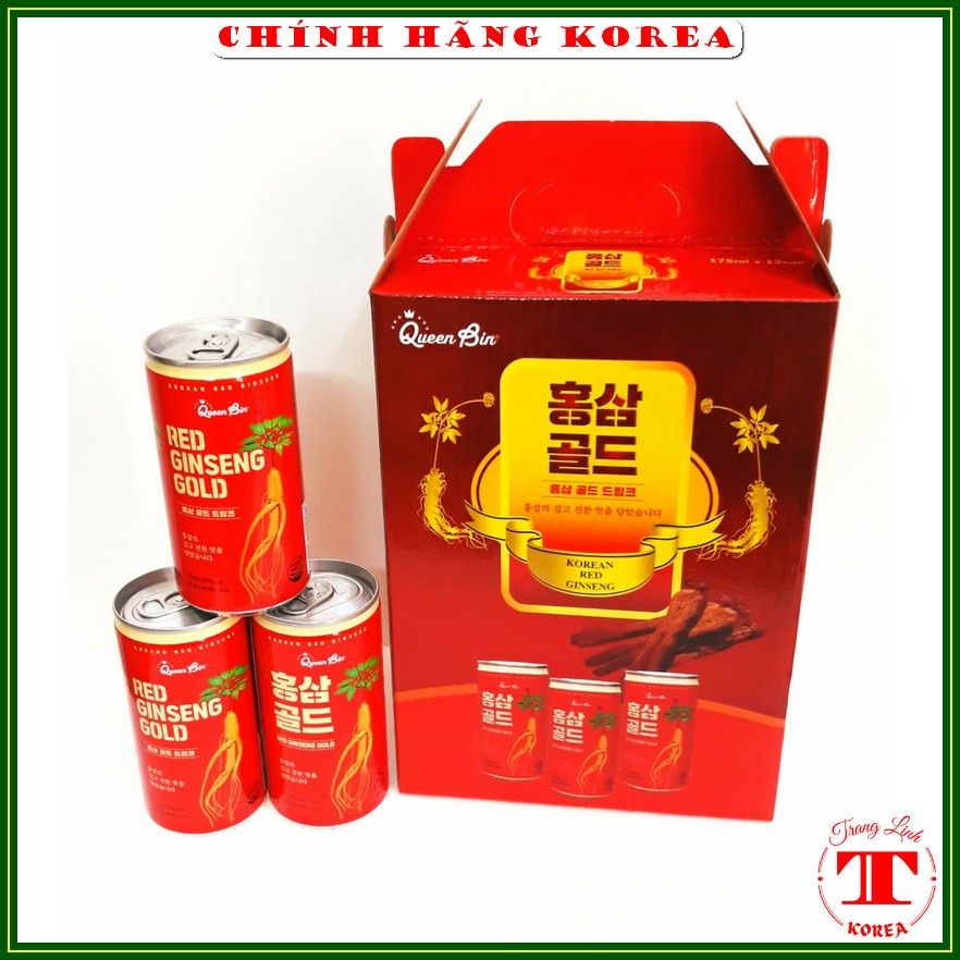 Nước hồng sâm Lon hàn quốc Queen Bin, hộp 12 lon - Nước sâm Korea cao cấp - tranglinh