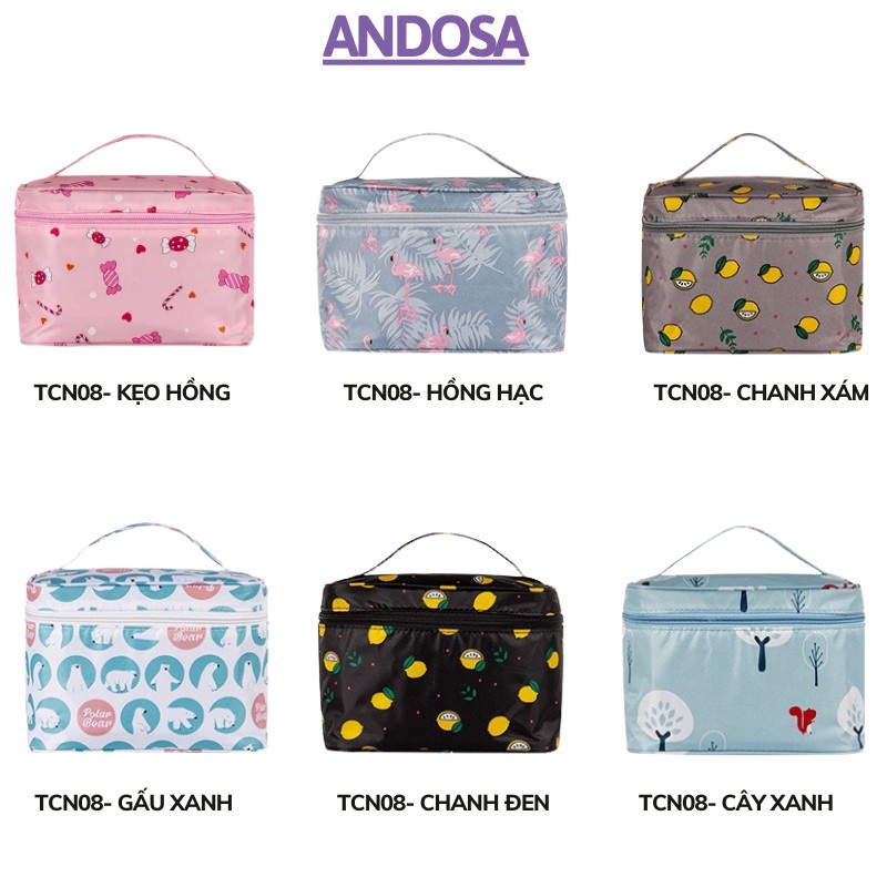 Túi đựng mỹ phẩm đồ trang điểm cá nhân du lịch đẹp nhỏ gọn cute chống thấm nước ANDOSA TCN08