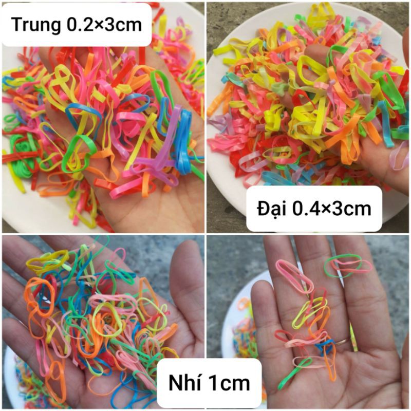 1kg thun cột tóc nhiều màu (bản đại/bản trung/bản nhí)