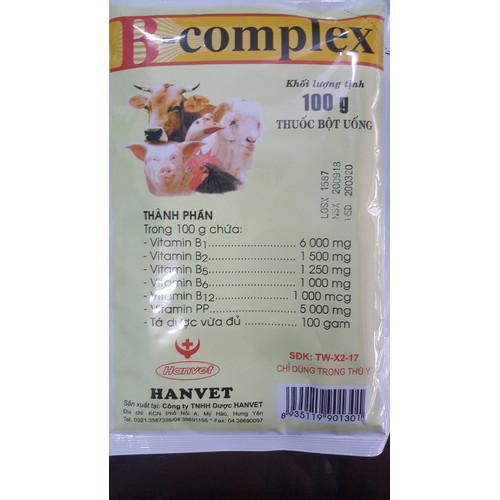 thuốc bổ bcomplex 100g loại tốt hãng hanvet