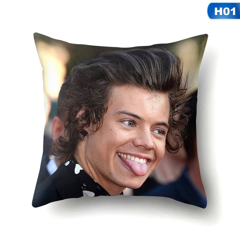 Vỏ Gối Cotton 45x45cm In Họa Tiết Phong Cách Harry Styles Độc Đáo Trang Trí Nhà Cửa / Xe Hơi Ốp