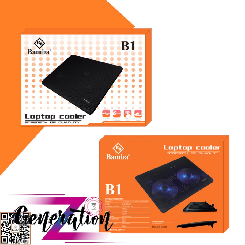 Đế tản nhiệt laptop LAPTOP BAMBA B1 (2 QUẠT)