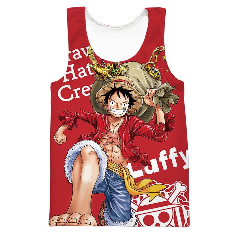Áo Thun Ba Lỗ In Hoạt Hình One Piece 3d Thời Trang Unisex Cá Tính
