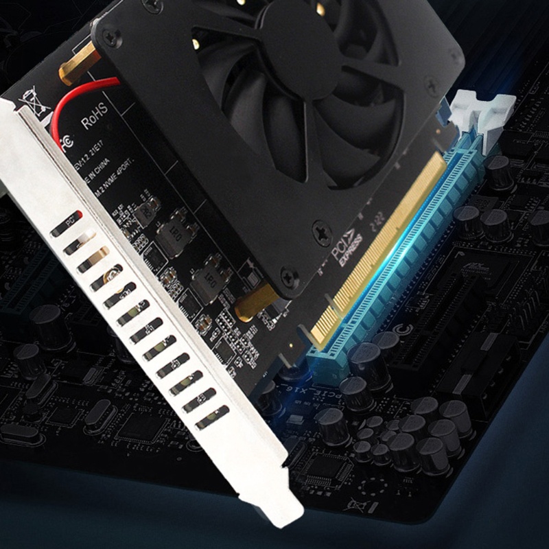 Thẻ chuyển đổi PCI-E 4.0 X16 sang NVME M.2 M Key 4 SSDs RAID Array