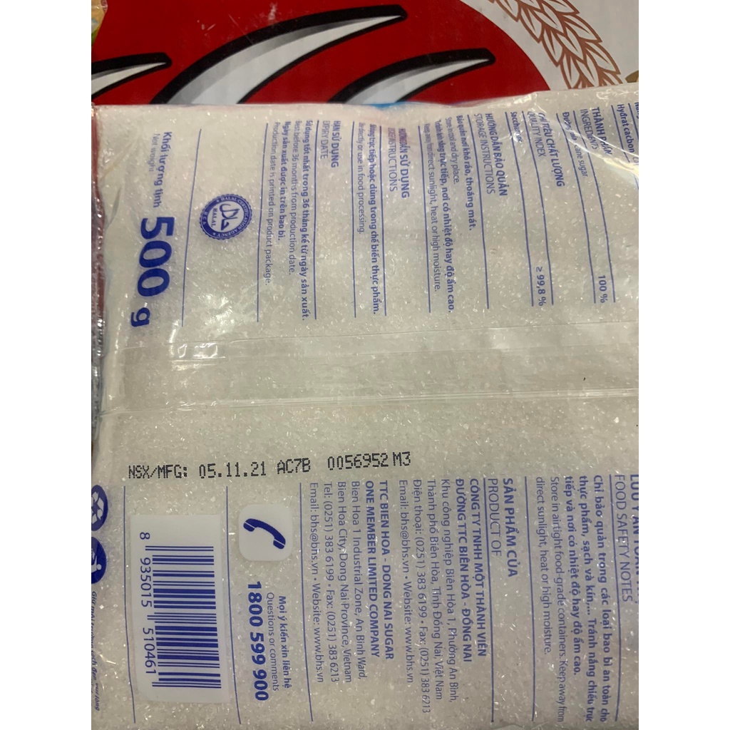 Đường tinh luyện Biên Hòa gói 500g