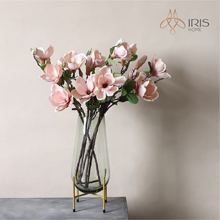 Hoa mộc lan màu hồng cành dài 71cm - Hoa giả lụa cap cấp trang trí nhà - tiệc cưới, sinh nhật SP0001425