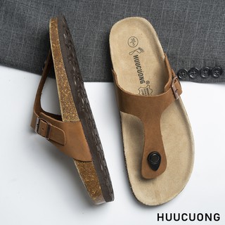 Dép kẹp ngón da bò đế trấu