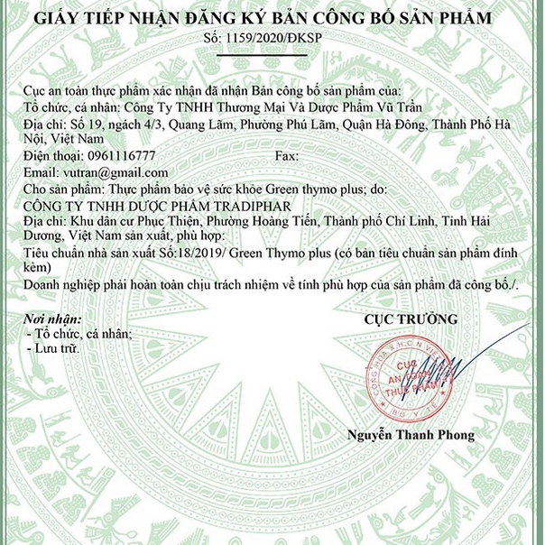 Tăng cường miễn dịch Green Thymo plus Hộp 30 viên có thêm Thymodulin beta glucan và tía tô tăng sức đề kháng