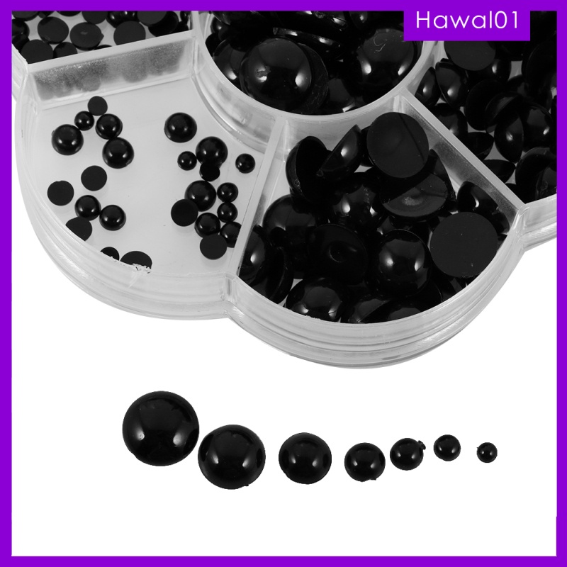 510pcs 3-12mm Round Black Flat Doll Eyes For Doll Animal Puppet DIY Making