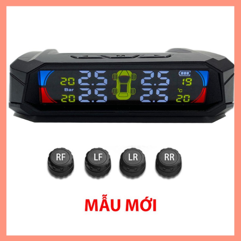 Cảm Biến Áp Suất Lốp Ô Tô TPMS Phiên Bản QUỐC TẾ Màn Hình Màu dùng Năng Lượng Mặt Trời (Loại gắn ngoài van)