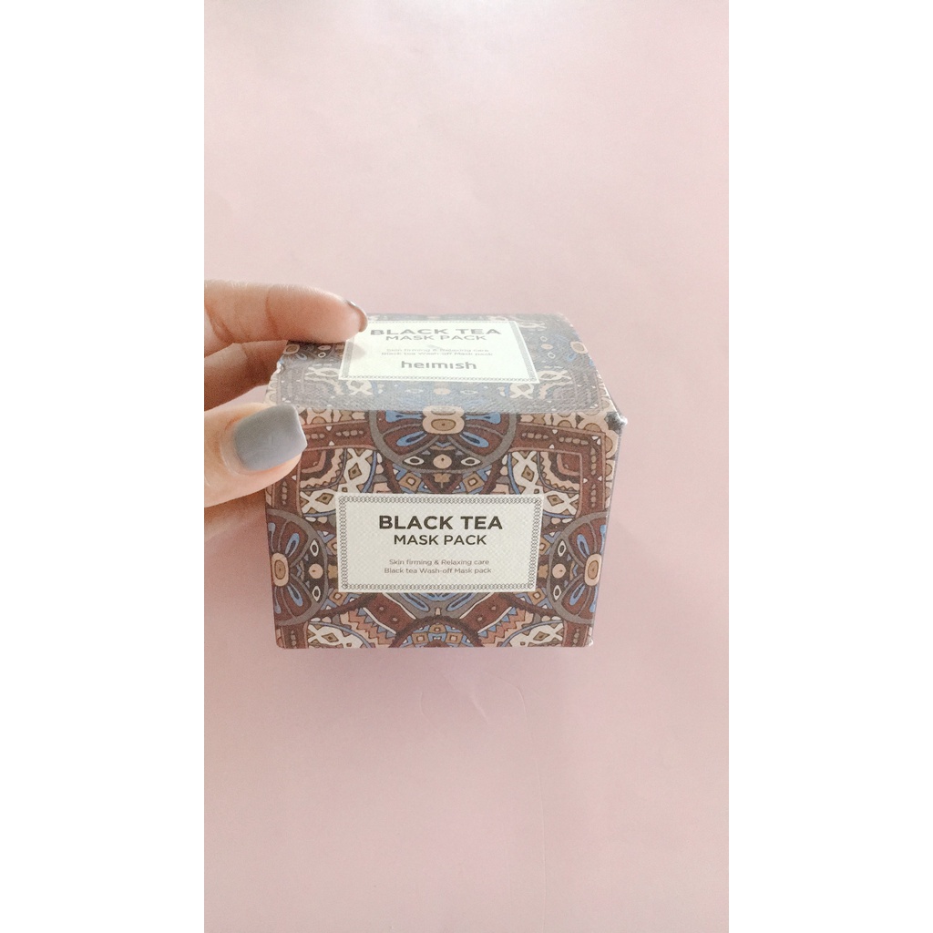 Mặt nạ rửa trà đen lên men dưỡng ẩm sâu, thư giãn, làm dịu da Heimish Black Tea Mask Pack 110ml