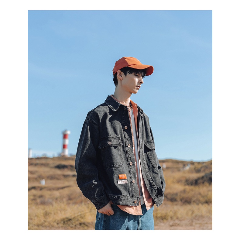 Áo khoác jeans nam phong cách hàn quốc